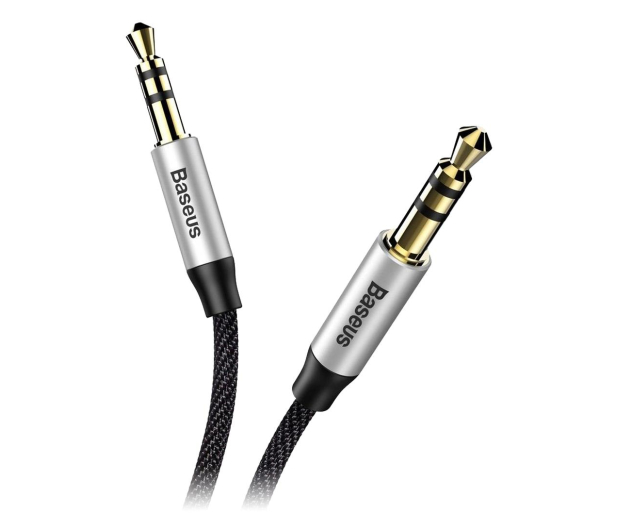 BASEUS Audio Jack 3,5 - Jack 3,5 Yiven 1 m czarno - srebrny CAM30-BS1 - 1178291 - zdjęcie